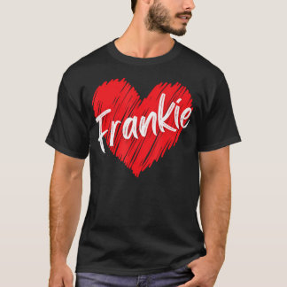 Gepersonaliseerde naam Frankie I Love Frankie Hear T-shirt