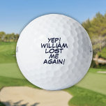 Gepersonaliseerde naam Fun Navy Blue Lost Message Golfballen<br><div class="desc">Vermeng je ballen nooit meer. Geef de naam een persoonlijk tintje aan de creëer unieke golfballen die ontworpen zijn om een wit,  knal,  zap in iemands spel te zetten. Ontworpen door: Thisnotme©</div>