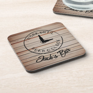 Gepersonaliseerde naam Funny Beer Bier Onderzetter