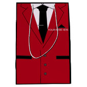 Gepersonaliseerde naam Funny Gift Bag Rood Pak en  Medium Cadeauzakje (Voorkant)