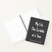 Gepersonaliseerde naam Funny Scribble Sketchbook B Notitieboek (Binnen)