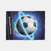 Gepersonaliseerde naam Galaxy Soccer Planet Fleece Deken (Voorkant (Horizontaal))
