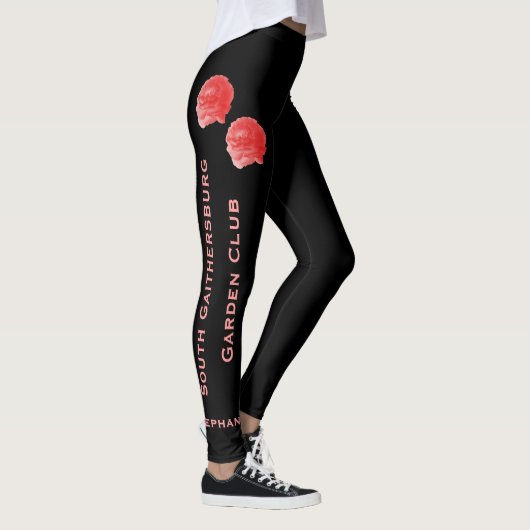 Gepersonaliseerde naam Garden Club Pink Rose Leggings (Rechts)