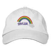 Gepersonaliseerde naam Gay Pride Rainbow Geborduurde Pet (Voorkant)
