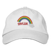 Gepersonaliseerde naam Gay Pride Rainbow Geborduurde Pet (Voorkant)