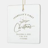 Gepersonaliseerde naam Geboorte begint mijn eerste Keramisch Ornament (Links)