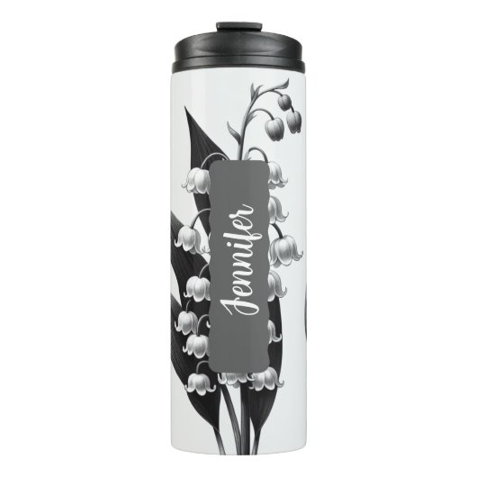 Gepersonaliseerde Naam Geboortebloem Mei 12 oz Thermosbeker (Voorkant)
