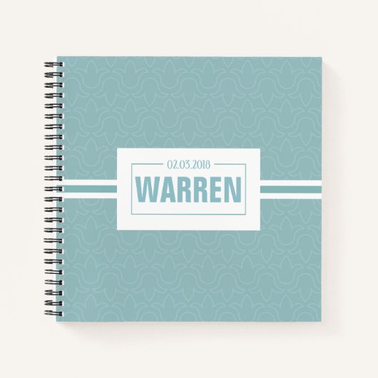 Gepersonaliseerde naam geboortedatum eenvoudige bl notitieboek (Voorkant)