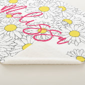 gepersonaliseerde naam geel daisy patroon modern sherpa deken (3/4)