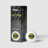 Gepersonaliseerde naam geel luipspatroon golfballen (Verpakking)
