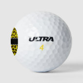 Gepersonaliseerde naam geel luipspatroon golfballen (Logo)