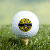 Gepersonaliseerde naam geel luipspatroon golfballen (Insitu Shirt)