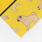 Gepersonaliseerde naam geel Pug dogs Fleece Deken (Hoek)