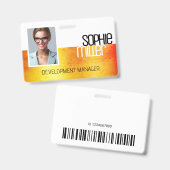 Gepersonaliseerde naam Geel Sinaasappel Gradient T Badge (Voor- en achterkant)