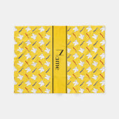 Gepersonaliseerde naam gele borstels en tandpatroo fleece deken (Voorkant (Horizontaal))