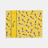 Gepersonaliseerde naam gele britanspanielhonden fleece deken (Voorkant (Horizontaal))