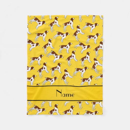 Gepersonaliseerde naam gele britanspanielhonden fleece deken (Voorkant)