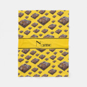 Gepersonaliseerde naam gele brownies fleece deken (Voorkant)