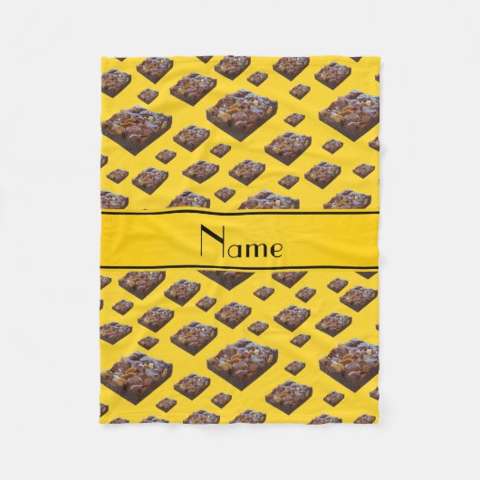 Gepersonaliseerde naam gele brownies fleece deken (Voorkant)