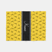 Gepersonaliseerde naam gele cheerleader patroon fleece deken (Voorkant (Horizontaal))