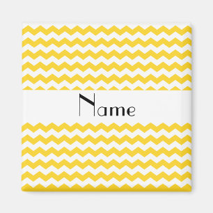 Gepersonaliseerde naam gele chevrons magneet