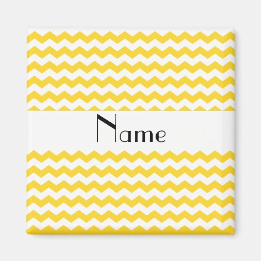 Gepersonaliseerde naam gele chevrons magneet (Voorkant)