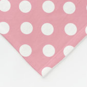 Gepersonaliseerde naam gele giraffe roze polka dot fleece deken (Hoek)