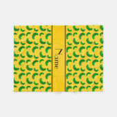 Gepersonaliseerde naam gele groene augurken fleece deken (Voorkant (Horizontaal))