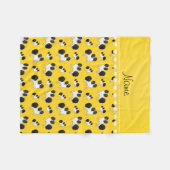 Gepersonaliseerde naam gele papillonhonden fleece deken (Voorkant (Horizontaal))