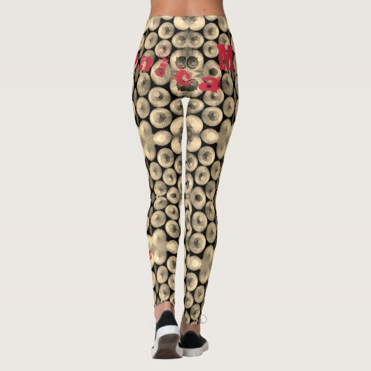 Gepersonaliseerde naam Gele potlood Leggings (Achterkant)
