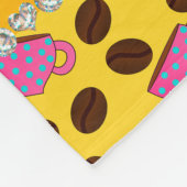 Gepersonaliseerde naam gele roze koffiebekers fleece deken (Hoek)