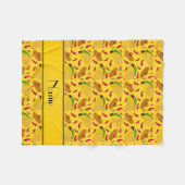 Gepersonaliseerde naam gele tacos sombreros chilis fleece deken (Voorkant (Horizontaal))