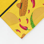 Gepersonaliseerde naam gele tacos sombreros chilis fleece deken (Hoek)