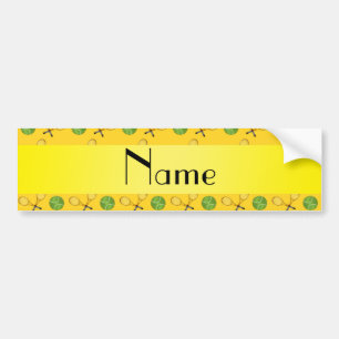 Gepersonaliseerde naam gele tennisballen bumpersticker
