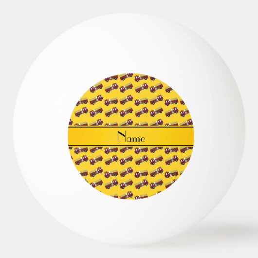 Gepersonaliseerde naam gele vrachtwagens pingpongbal (Voorkant)