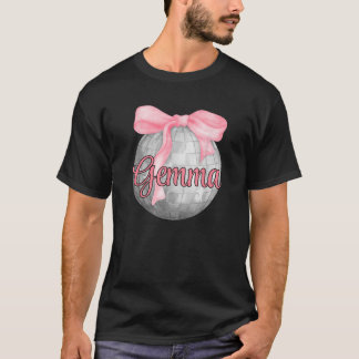 Gepersonaliseerde naam Gemma Coquette Bow Pink Dis T-shirt