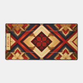 Gepersonaliseerde naam Geometrische Elegantie Rood Bureaumat (Voorkant)