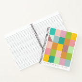 Gepersonaliseerde Naam Geometrische Patchwork Spri Notitieboek (Binnen)