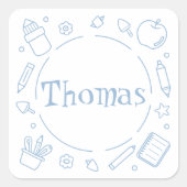 Gepersonaliseerde naam geschenken voor kinderen vierkante sticker (Voorkant)