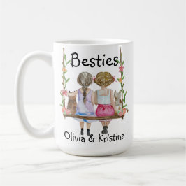 Gepersonaliseerde naam Gift Mok Bestie Girls Cat