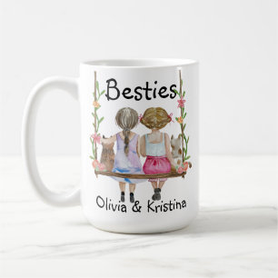 Gepersonaliseerde naam Gift Mok Bestie Girls Cat