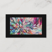 Gepersonaliseerde naam Glas in lood Abstract Visitekaartje (Achterkant)