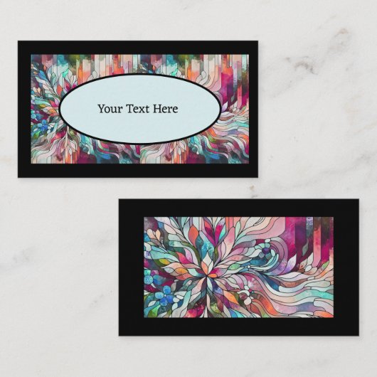 Gepersonaliseerde naam Glas in lood Abstract Visitekaartje (Voorkant / Achterkant)