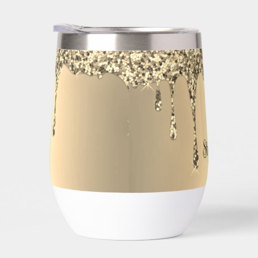 Gepersonaliseerde naam Gold Drip Script Monogram (Rechts)