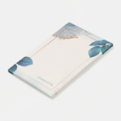 Gepersonaliseerde naam Gold Glitter Floral Waterve Post-it® Notes (Schuin)