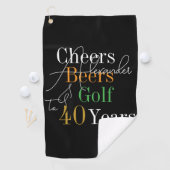Gepersonaliseerde naam Golf Cheers Beers 40 jaar o Golfhanddoek (Insitu)
