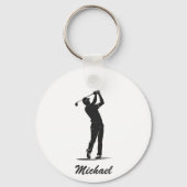 Gepersonaliseerde naam Golf Player Golfen Sleutelhanger (Achterkant)