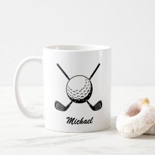 Gepersonaliseerde Naam Golf stick bal Golfer Golfe Koffiemok