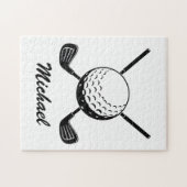 Gepersonaliseerde Naam Golf stick bal Golfer Golfe Legpuzzel (Horizontaal)