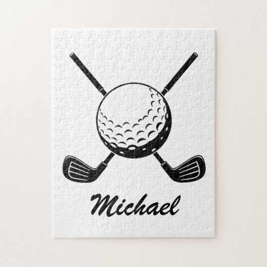 Gepersonaliseerde Naam Golf stick bal Golfer Golfe Legpuzzel (Verticaal)